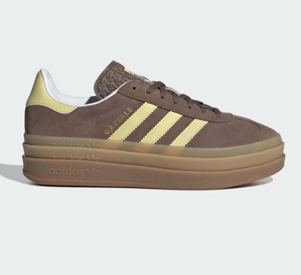 Adidas Gazelle Platform Brown Yellow Bold Sneakers Size 6.5